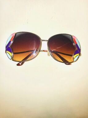 Vintage Boho Round Circular Wire Frame Sunglasses Brown Lens Geometric Festival